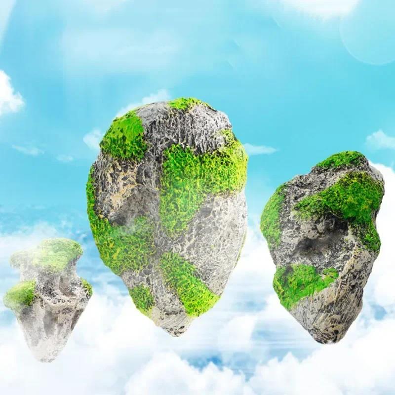 Fashion Medium Size Aquarium Fish Tank Floating Rock Suspended Stone Artificial Pumice Decor Flying Ornament