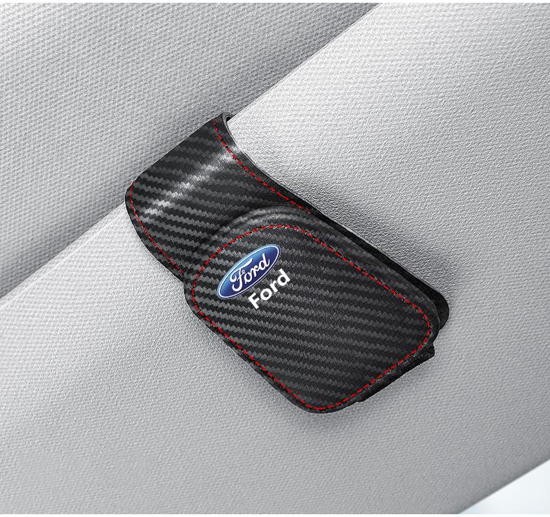 NGGU1 Car Sun Visor Glasses Clip Ticket Card Storage Clamp For Ford Fiesta Mondeo Fusion Explorer Shelby Edge Focus Transit keychain