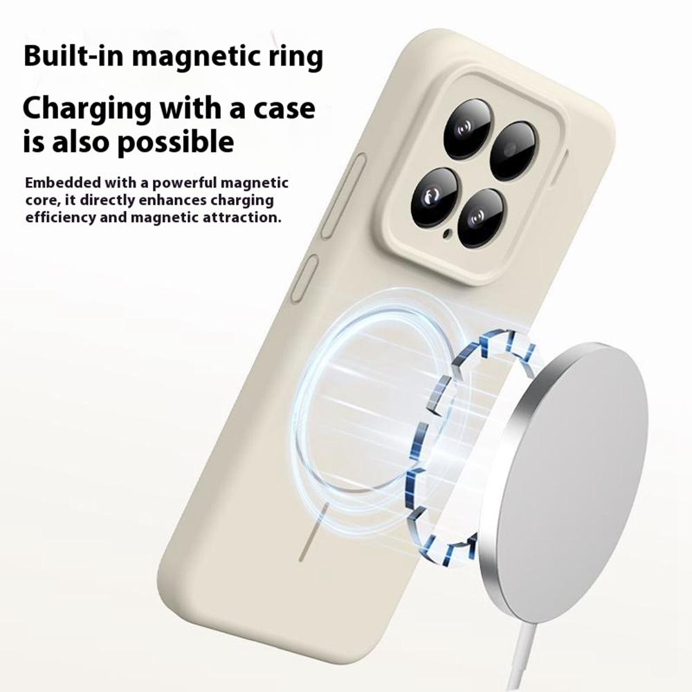 For Xiaomi 15 Case Compatible with MagSafe Soft Skin-Touch Liquid Silicone+PC Phone Cover