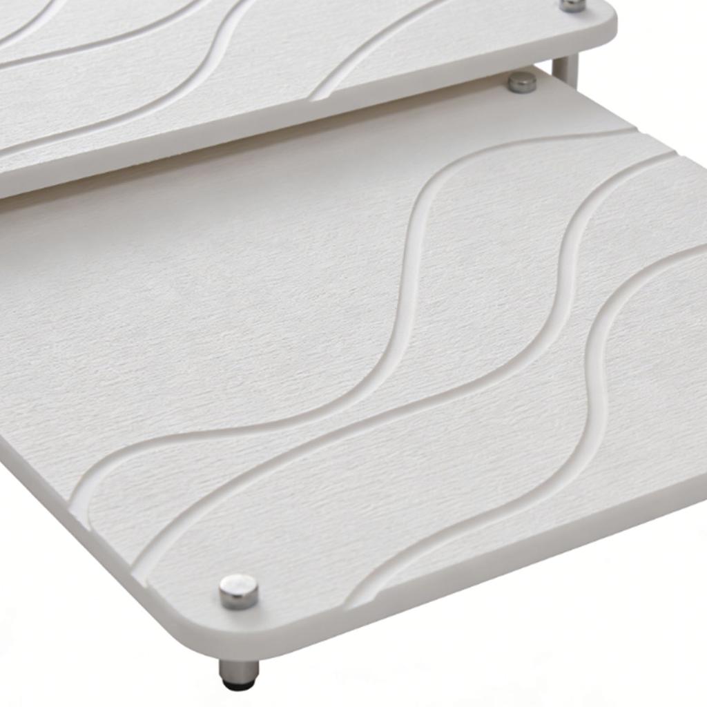 2 Pcs Stone Drying Mat Ultra Absorbent Quick Drying Stone for Kitchen Counter with Non Slip Feet White