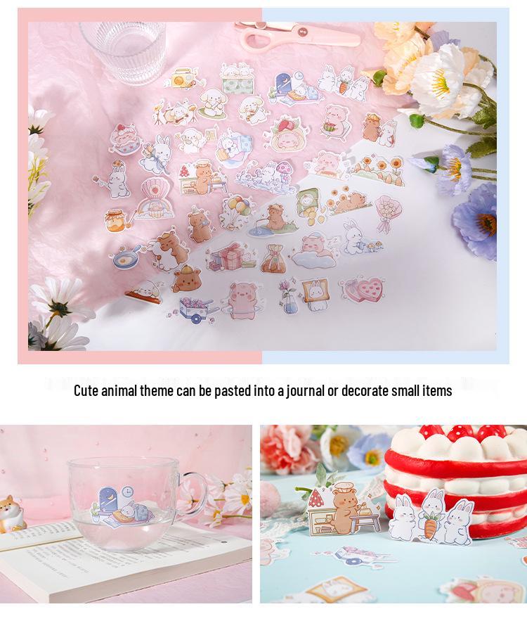 Notas Adesivas Fofas de Desenho Animado, Adesivos para Diário e Abas de Índice DIY - Etiquetas de Papelaria Estudantil Estilo Fresco