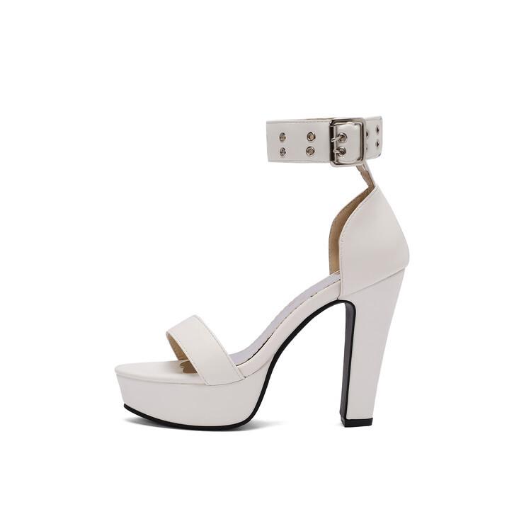 

Туфли летние слово с водой стол высокий каблук сандалии сумка каблук большой размер ветер женские туфли 338-32 34 белый