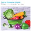 Uxcell Folding Colander, Silicone Round, Folding Strainer with Handle, Space-Saving, Green, 20cm Diameter, for Pasta, Vegetables, and Fruits