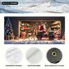 2D flat single piece oversized Christmas garage door banner - Santa Claus and reindeer winter scene decoration