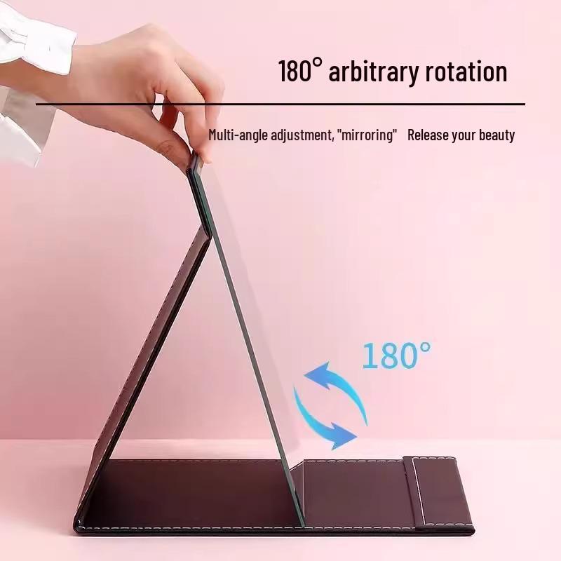 Portable Folding Makeup Mirror for Dorms: Compact for Women & Men, Desktop & Travel-Friendly
