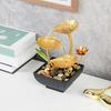 Yousheng Gold Tabletop Water Fountain 3-Tier Waterfall Fountain with Light Indoor Lotus Desktop Small Fountain with Rocks for Zen Home Office Bedroom