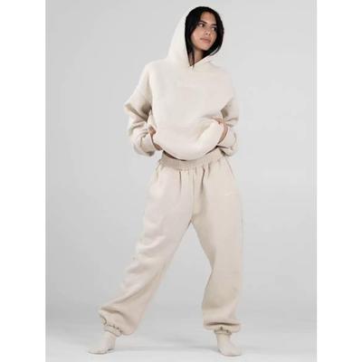 Trainingsanzug-Set, einfarbig, Fleece, langärmelig, Sweatsuit-Set, Hoodies und Hosen, Laufsportanzüge