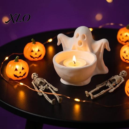 Ghost Ornaments for Halloween 3D Printed Storage Ornament, Cute Candy Bowl, Desktop Decor Jewelry Holder, Creative Desk Organizer Home Office
