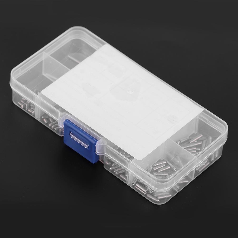 212Pcs Set Screws Stainless Steel M2.5 A2 DIN916 Inner Hex Concave End Tighten Fasteners