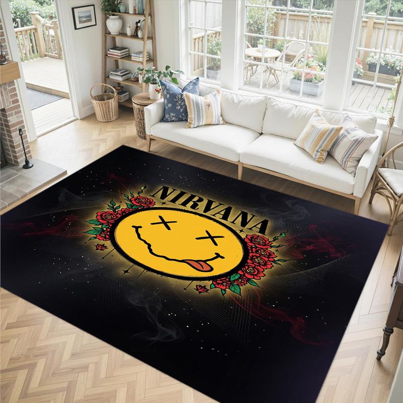 Nirvana Design Crystal Velvet Carpet Cozy Non?Slip Printed Rug For Bedroom Living Room Entrance