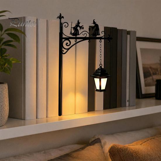 Leseeckleuchte im Vintage-Stil, Dekorative Bücherregalleuchte, Bibliothekslaterne, Leuchten für Bücherwürmer, LED-Buchnischenlampen-Ornament, Arbeitszimmer, Heimbibliothek,