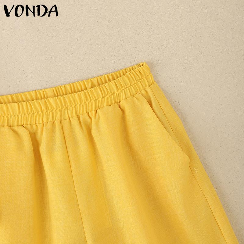 VONDA Summer Outfits Women Sets Sleeveless Tank Tops and Shorts Suits