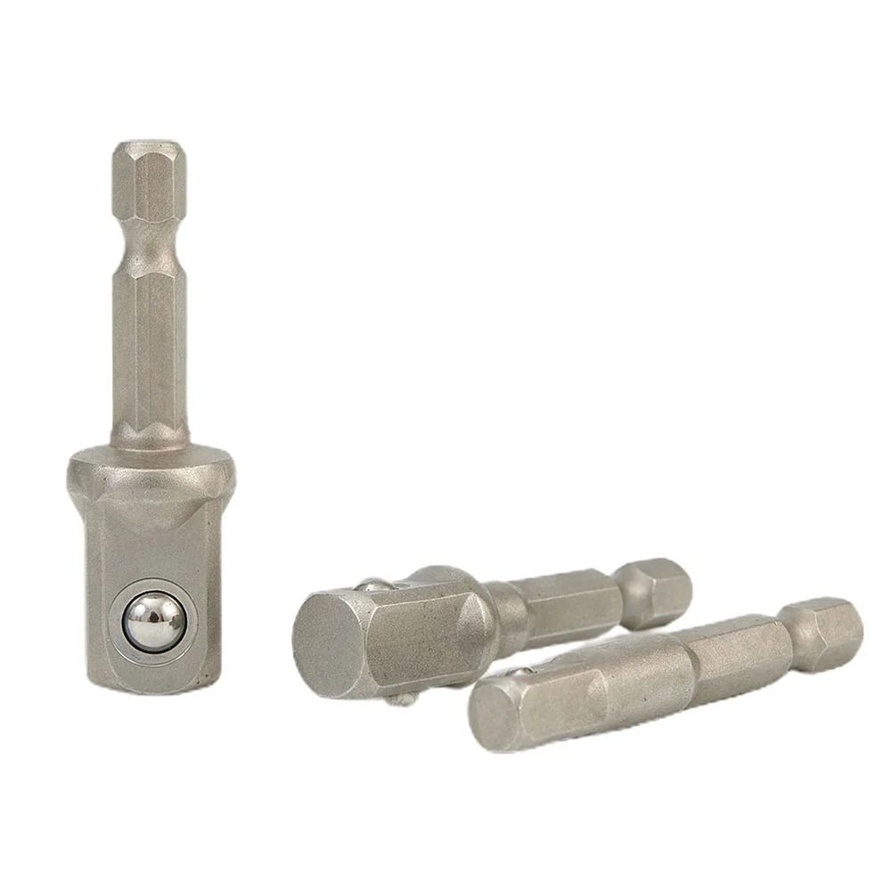 3Pcs/Set 1/4" 3/8" 1/2" Hex Shank Impact Drill Socket Adapter  Electric Tool Accessory