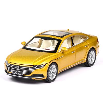 Modelo de carro em liga volkswagen cc em escala 1/32, modelos fundidos em liga, carro com som leve, presente de aniversário para meninos, brinquedos infantis, réplica de brinquedos em escala