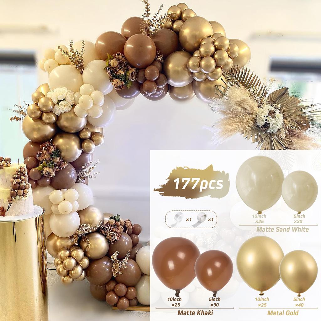 Apricot Coffee Brown Balloons Garland Arch Kit Wedding Birthday Party Decorations Kids Baby Shower Supplies Latex Balloon Globos