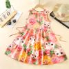 3D Blumiges Prinzessinnen-Träger-Midikleid für Mädchen - Sommer-Strand-Stil