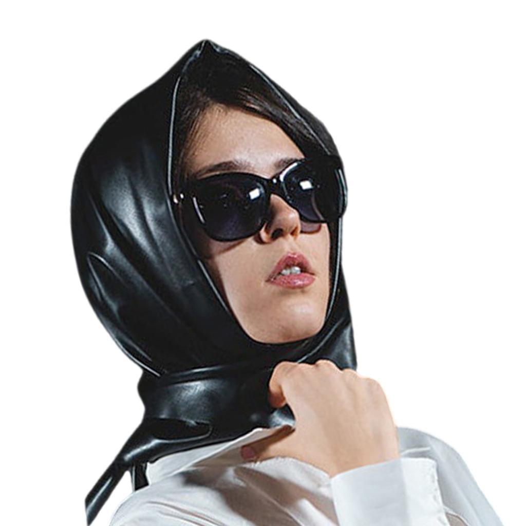 Womens Warm Long Shawl Winter Wraps Large Scarves Faux Leather Triangle Scarf Bandana Head Cover Kerchief