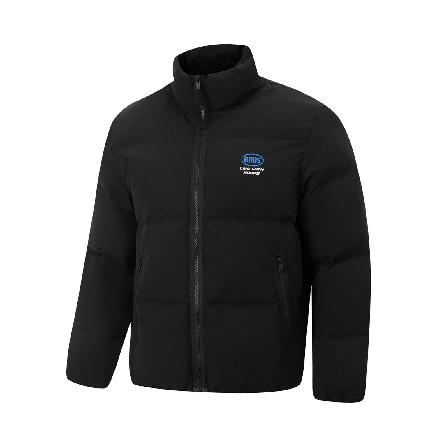 Li Ning Down Jackets Men s Black Stand Collar Moderate Down Jacket AYMV351-3 3XL