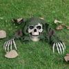 3PCS/set Halloween Skeleton Decorations, Skeleton Ground Stakes with Green Gauze, Spooky Lawn Garden Indoor Outdoor Decoration Set Halloween Decor