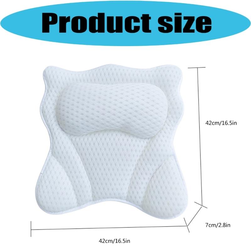 Premium Bath Pillow With net Fabric And Firm Suction Cups For Adults And Children