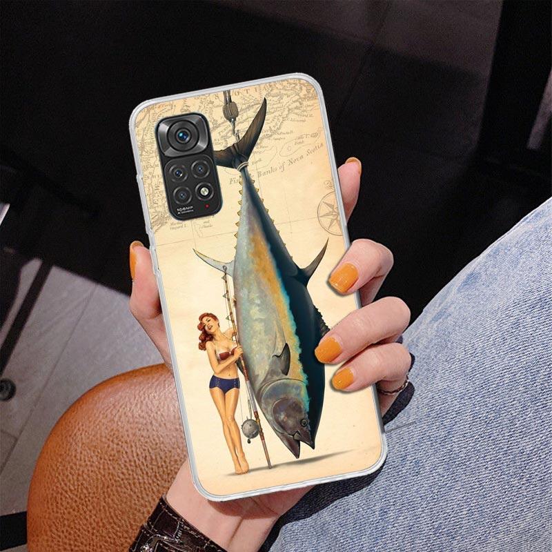 Offshore Angling Fishing Fish Rod Phone Case For Xiaomi Redmi Note 15 14 13 12S 12 11 Pro Plus 14S 11S 11E 10 10S 11T 5G Persona Redmi Note 15 Pro 4G