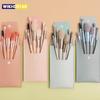 Set of 8 Soft Bristle Make Up Brushes Premium Synthetic With Bag Eyeshadow Brush Eye Facial Beauty Foundation Brush