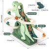 Dinosaur Climbing Stairs Toy Dinosaur Cars Climbing Slide Music Toy Chasing Race Electric Roller Track Game for Kids Christmas