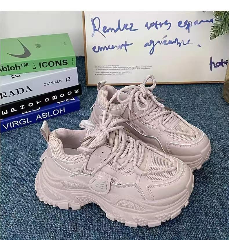 Popular fried street platform dad shoes women increase ins tide 2025 spring and autumn new niche versatile casual sports shoes