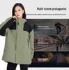 Unisex Color Block Windproof Jacket - 80 Velvet Down Inner Layer, Three-in-One Design for Outdoor Use