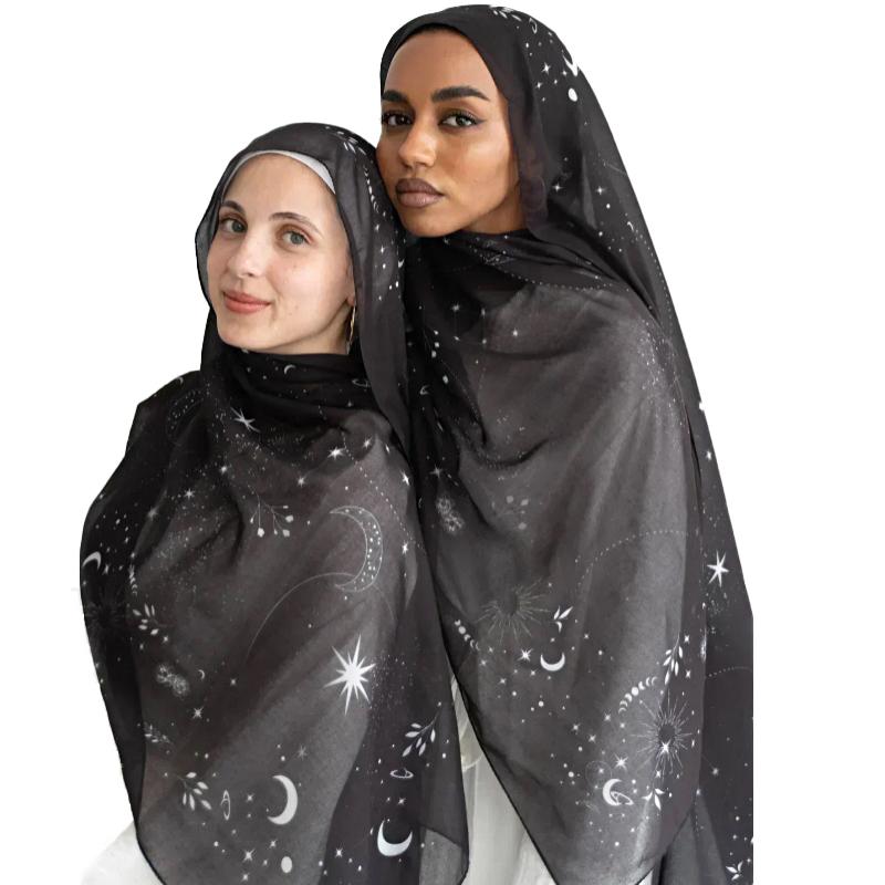 Femei Hijab Eșarfă Elegantă pentru Cap Protecție Solară Eșarfă Design Floral Eșarfă Musulmană Moale și Respirabilă 80x180cm