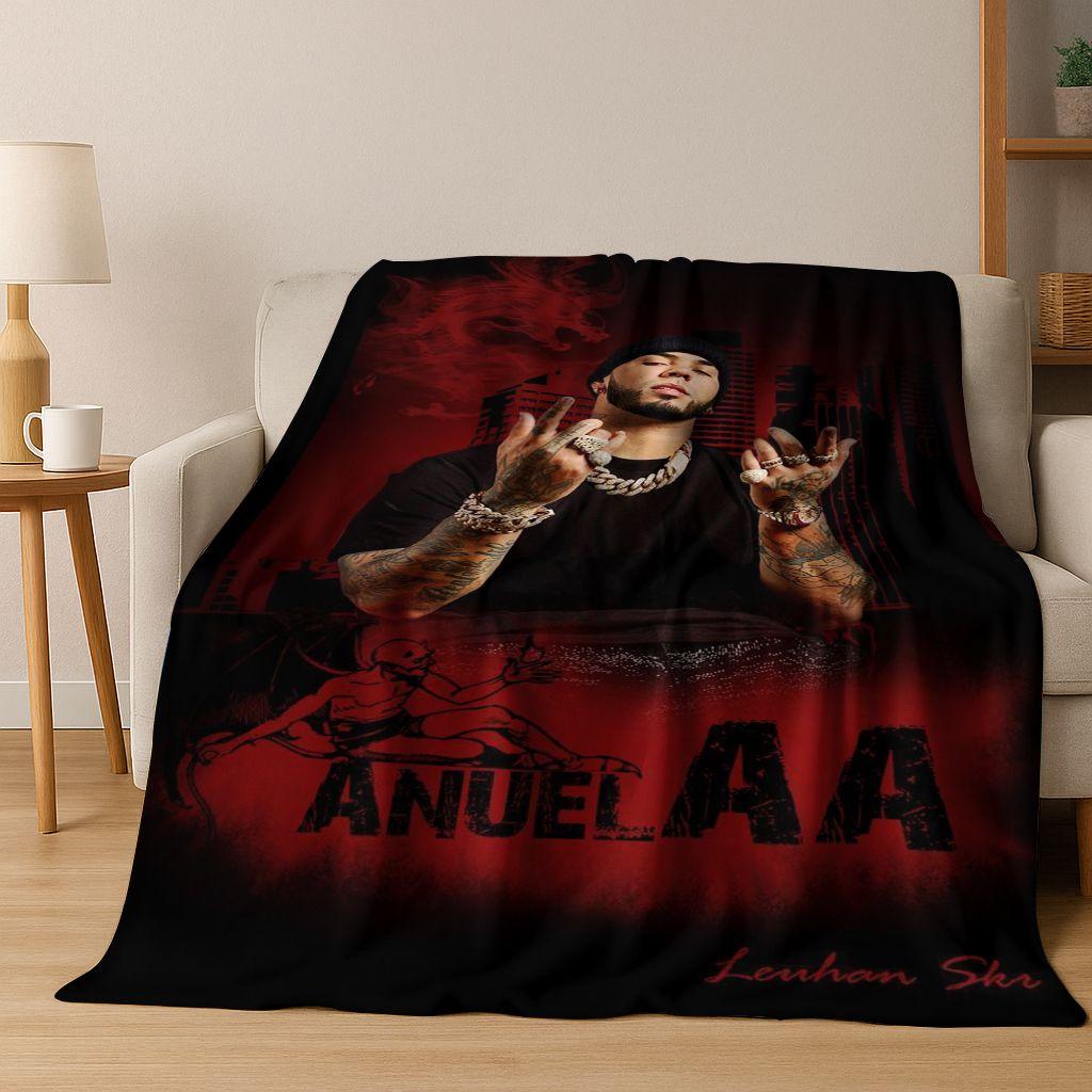 26 Style Anuel AA Hip Hop Rapper Singer Flannel Blanket,Warm and Cozy Soft Throw Blanket for Home Bedroom Bed Sofa Cover Kid