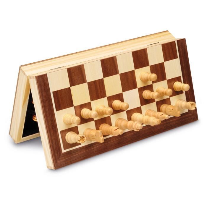 Jeu d'échecs magnétique en bois