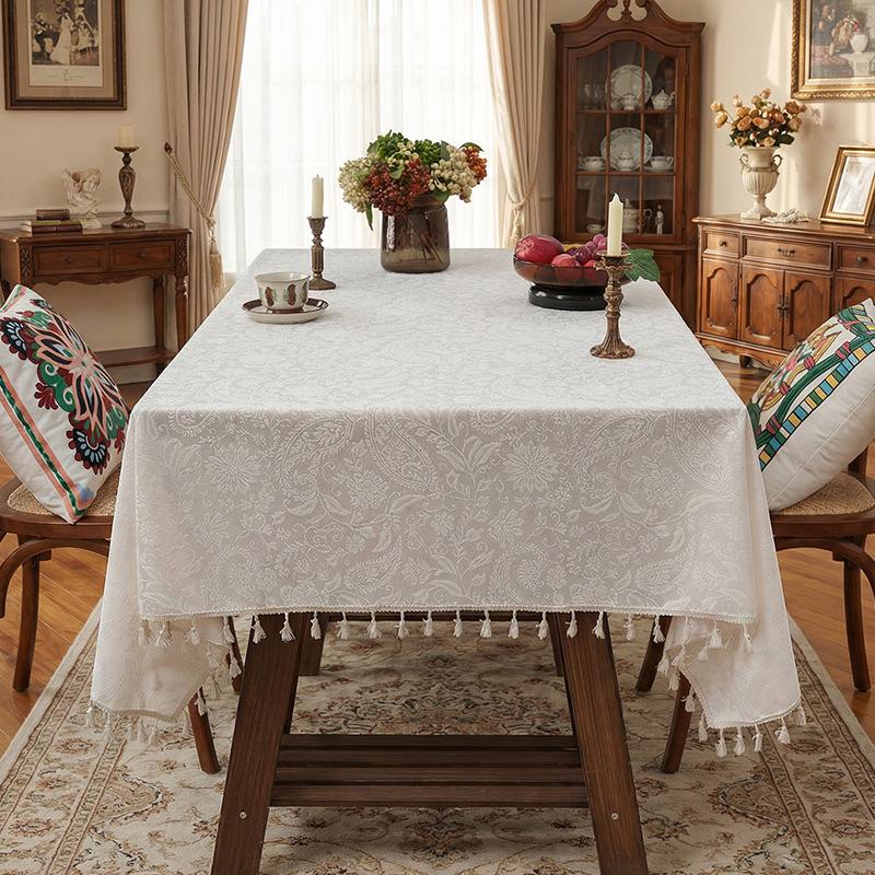 Japanese Retro Pastoral Rectangular Tablecloth: Dustproof, Heat-Resistant Dining or Coffee Table Cover