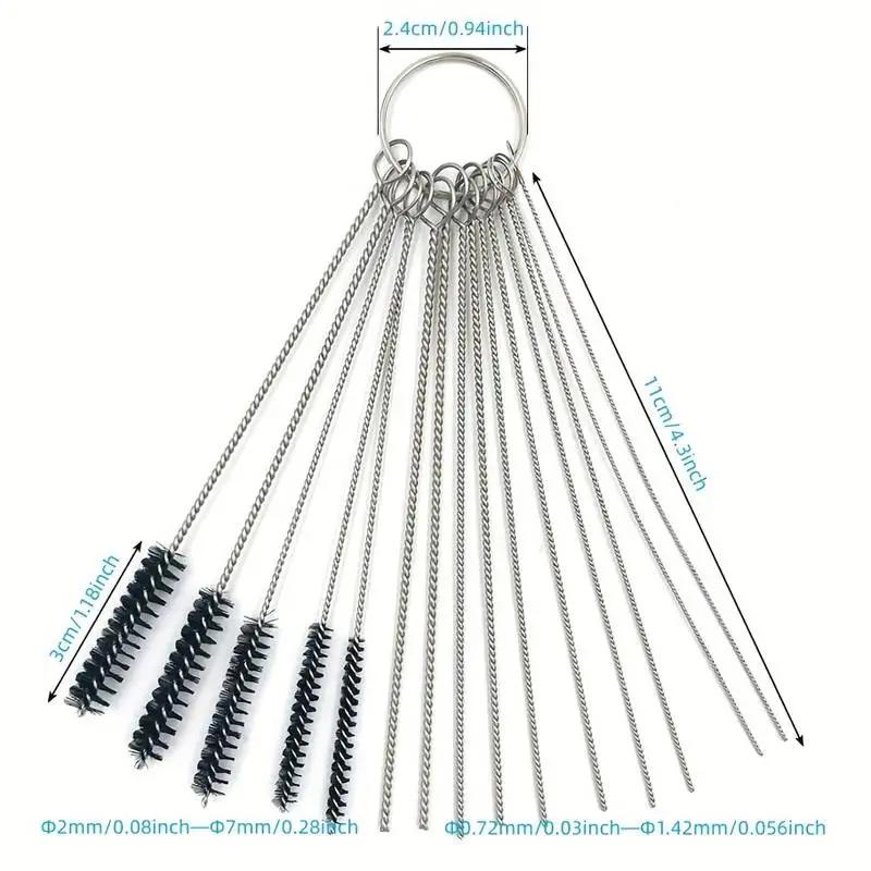 Motorcycle Carburetor Carbon Dirt Jet Remove for ATV Welder Carb Chainsaw Spray Gun Torch Tips 10 Cleaning Needles with 5 Brush