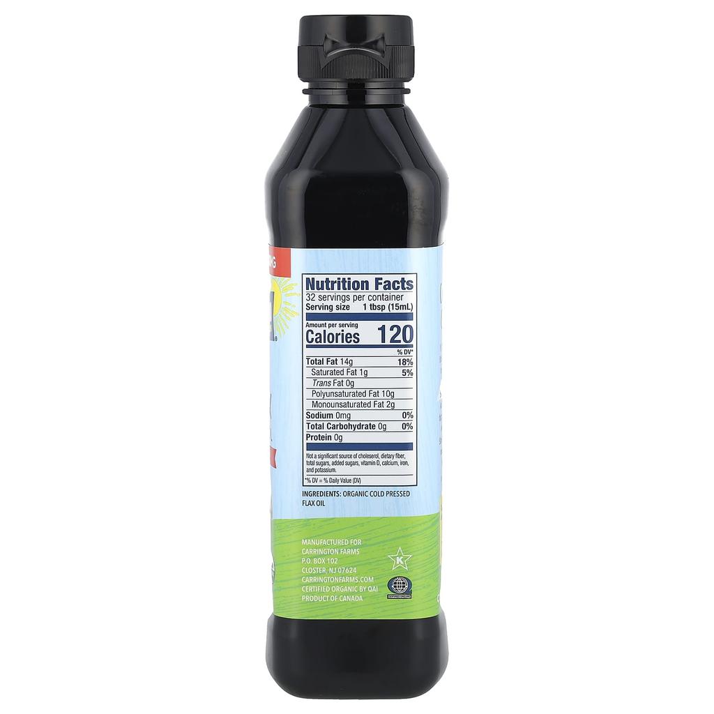 Carrington Farms, Organic Flax Cooking Oil, 16 fl oz (473 ml)