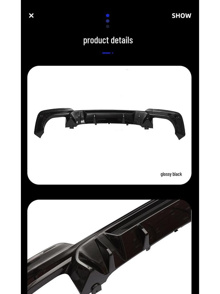 BMW X3 G01/G08 Rear Lip Kit: Glossy Black Carbon Fiber Diffuser