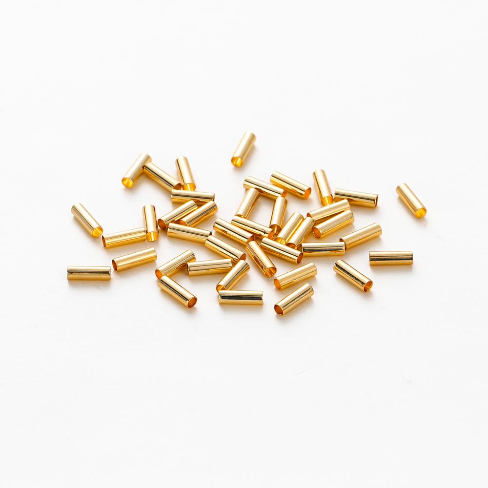 100 Stück 14K 18K Vergoldetes Messing Nudelröhrchen Zylinder Gerade Perlen 5 6 7mm Abstandshalter Lose Perlen Für DIY Armband Schmuckherstellung