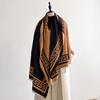 New Brand Elegance Two-Sided Print Scarf Soft Warm Fringe Pashmina Shawl Autumn and Winter Outdoor Coldproof Windproof Blanket
