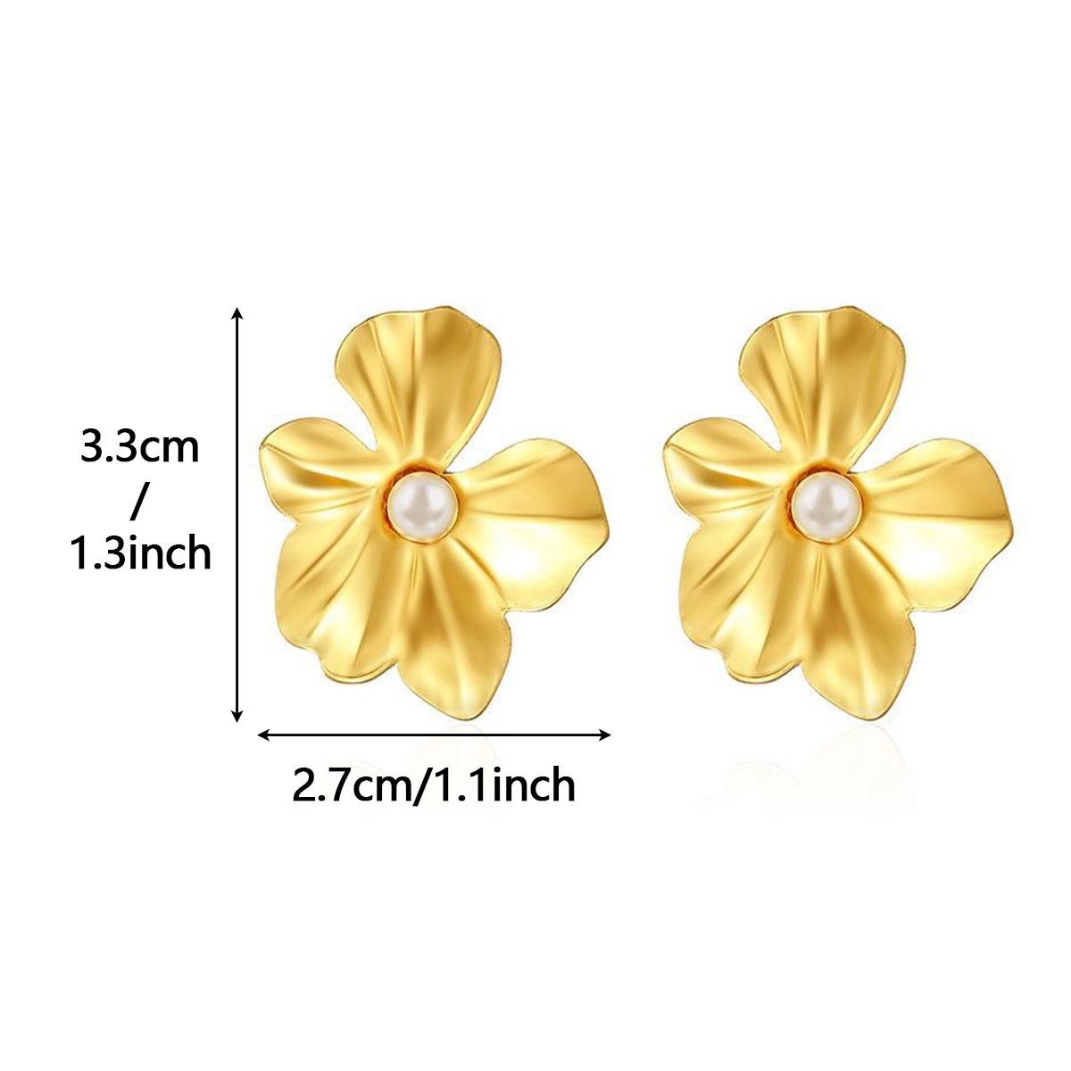 

Exquisite Flower & Pearl Stud Earrings for Women High-End Trendy Wedding Zircon Female Gift