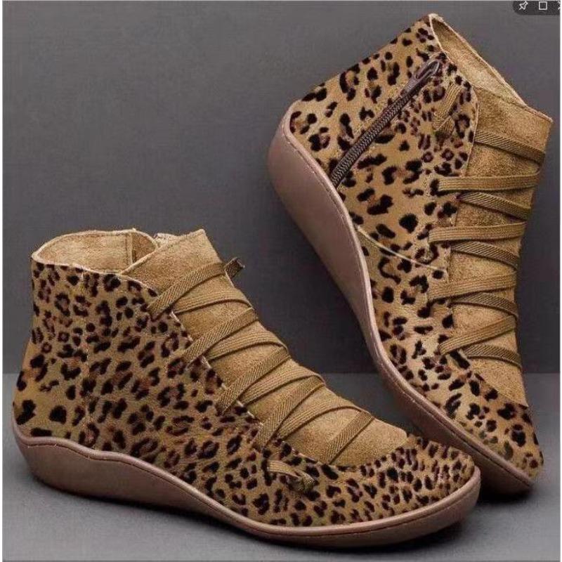 

New Plus-size Women s Boots, Short Boots, Flat Boots, Mid-top Women s Shoes 35