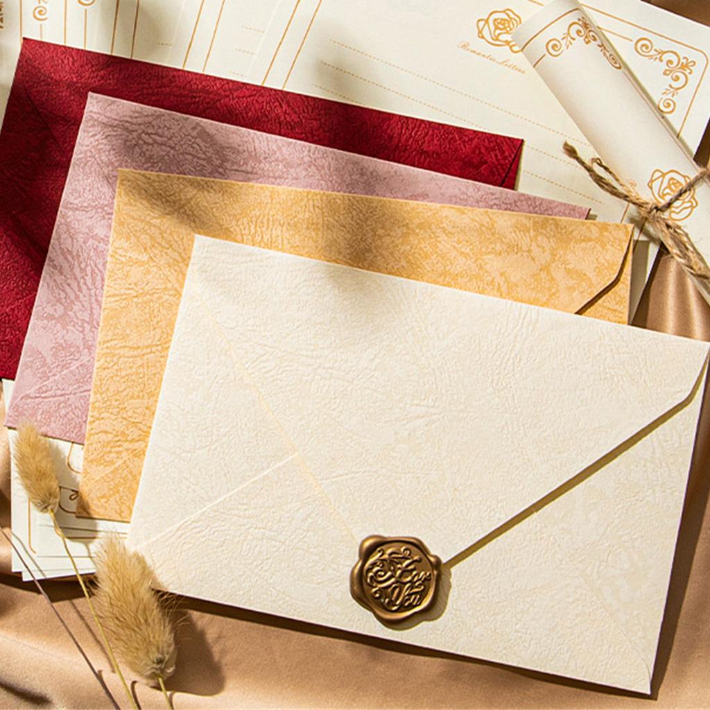 Antique Stationary Letter Paper and Envelopes Set 6 Lined Writting Paper 3 Matching Envelopes 3 Seal Stamp Sticker