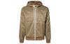 Solid Color Logo Print Hooded Zip Jacket