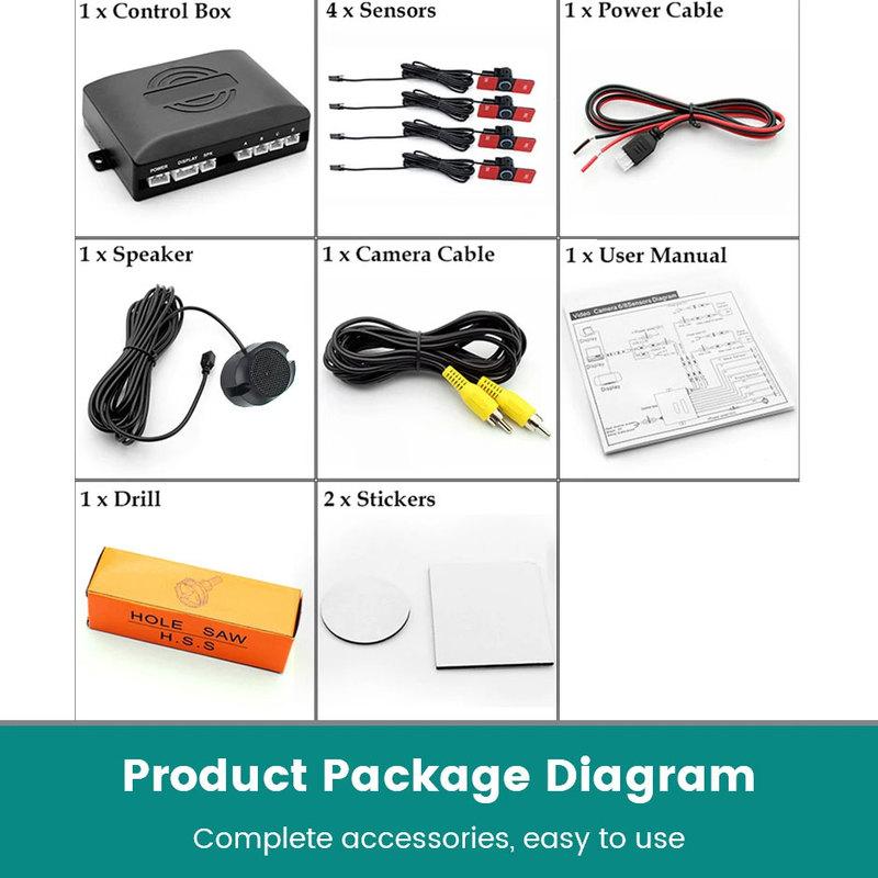 AHD Car Video Parking Sensor Reverse Radar Detector System 13mm Original Flat Sensors Can Connect Car DVD Monitor Rear Camer