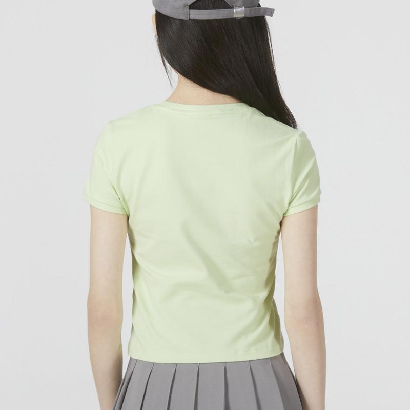 Puma Solid Color Logo Casual Short Sleeve T-Shirt Women tops Cyan 532562-06