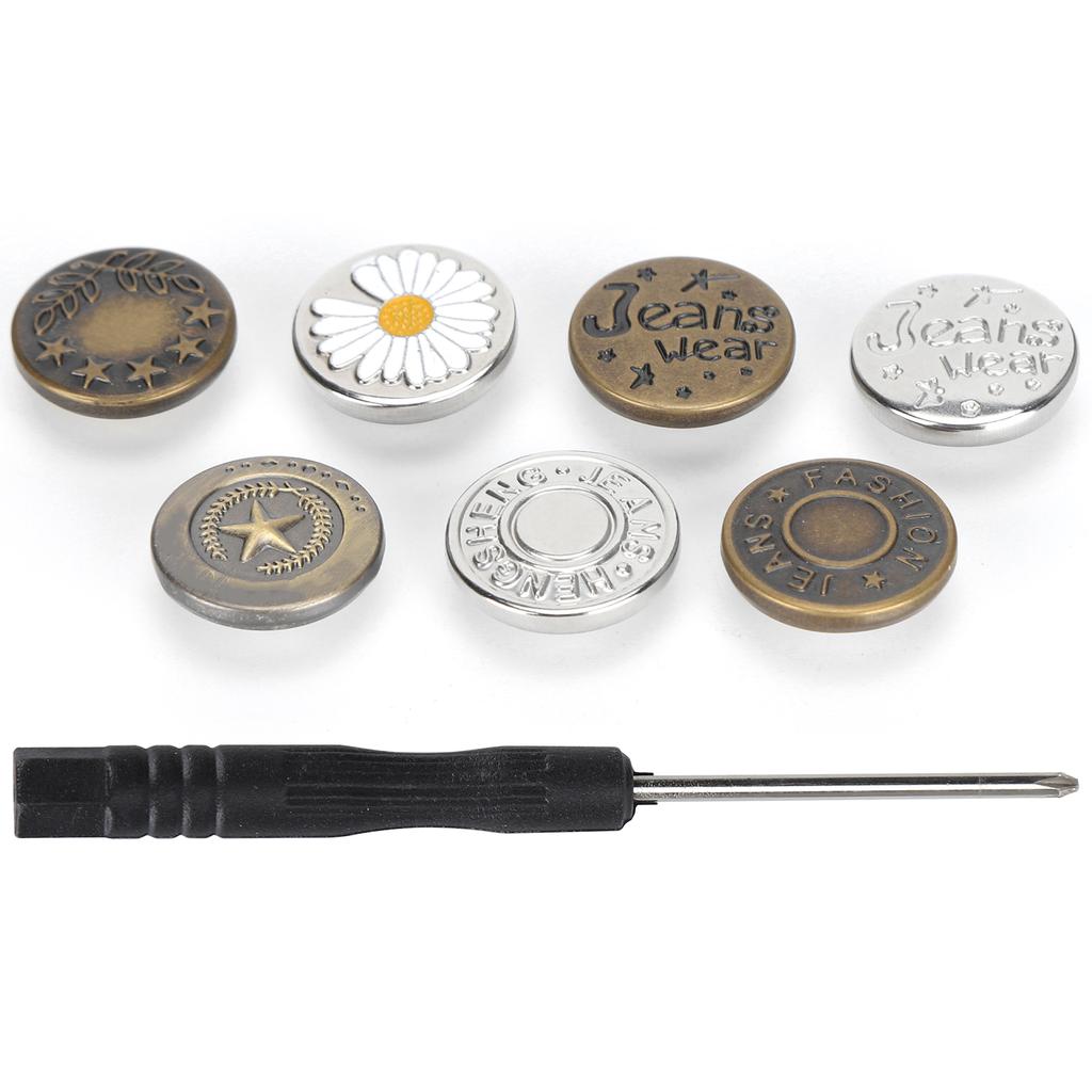 Jeans Buttons Replacement Kit NailFree No Sewing Needed Adjustable Waistline Craft Tool