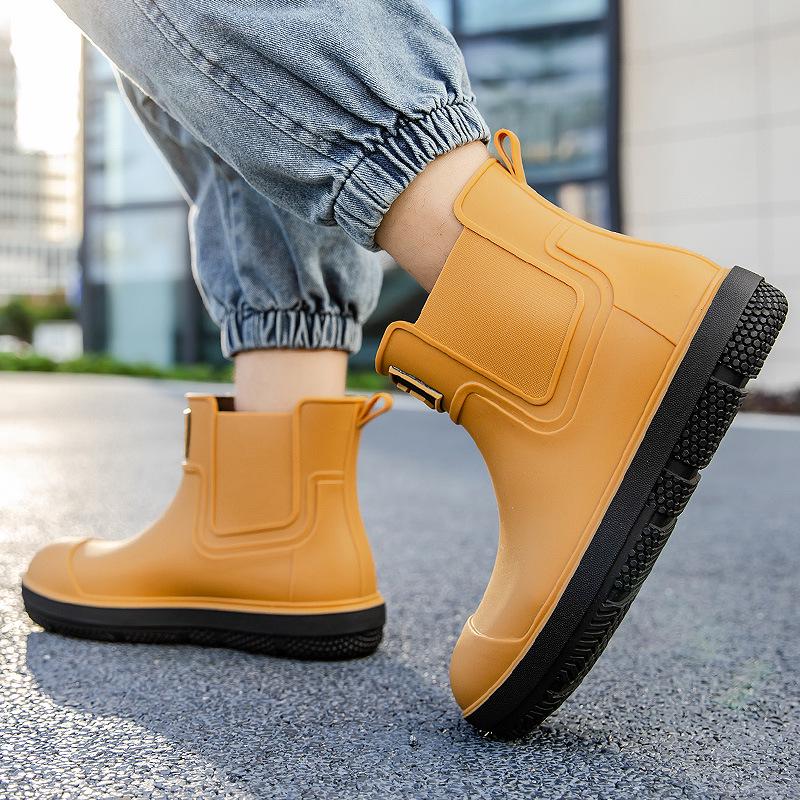 

Мужские модные нескользящие водонепроницаемые короткие резиновые сапоги для кухни и рабочей безопасности 42