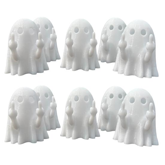 Halloween Finger Puppets Toy Finger Flip Off Ghost Figurines Cute Middle Finger Ghost Statue Gag Gifts for Trick or Treat Party Favors