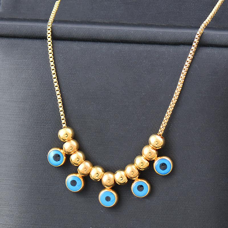 Titanium Titanium Steel Blue -eyed Clavicle Chain