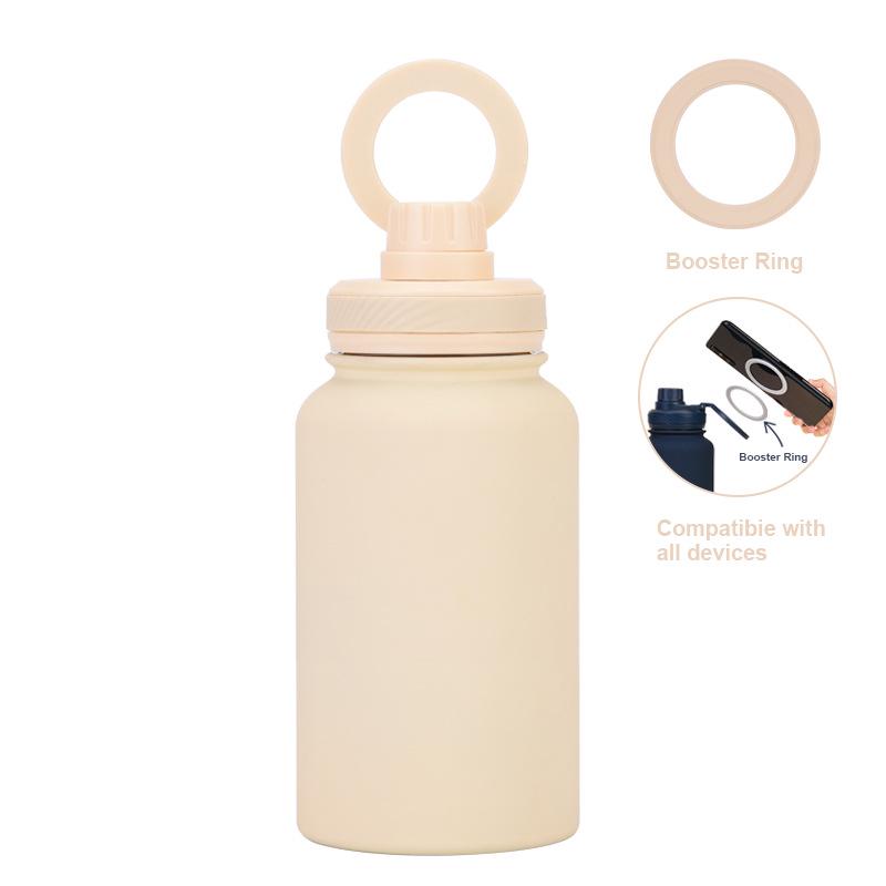 Magnetischer Halter Wasserflasche: 650ML Isolierte Edelstahl-Sportflasche mit weiter Öffnung für den Außenbereich