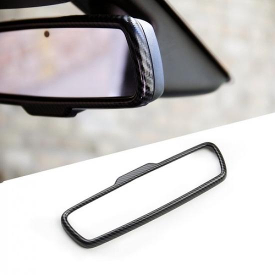 Carbon Fiber Style Interior Rearview Mirror Frame Cover Trim For Dodge Charger